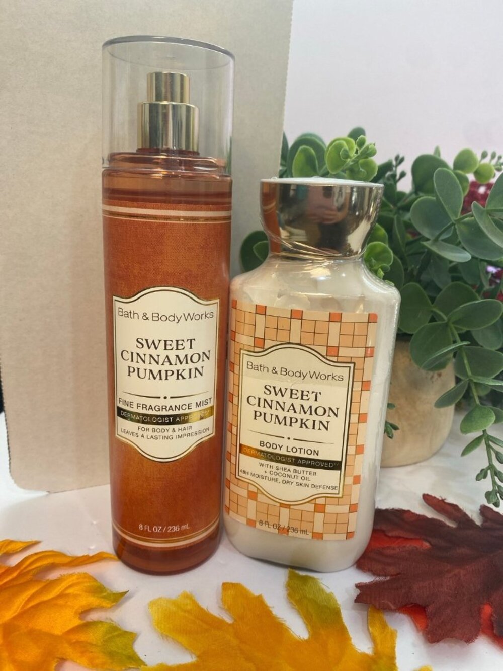 Sweet Cinnamon Pumpkin Bath & Body Works New 2-Pc Body Mist & Lotion Set